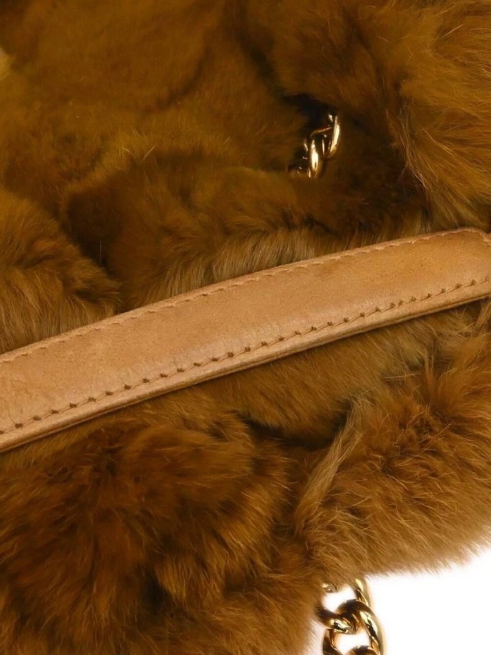 Chanel Brown Lapin Fur Drawstring Shoulder Bag 187287 - Picture 15 of 16